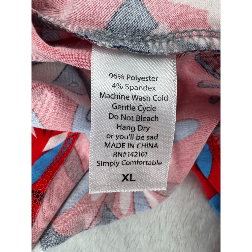 LuLaRoe 4th of July Baseball Tee XL Red Comic Pop Boom Raglan 3/4 Sleeve Shirt - Picture 5 of 6